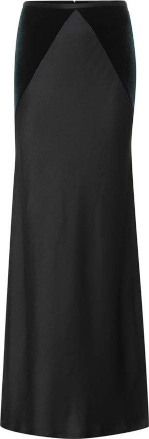 Haider Ackermann Satin and velvet maxi skirt