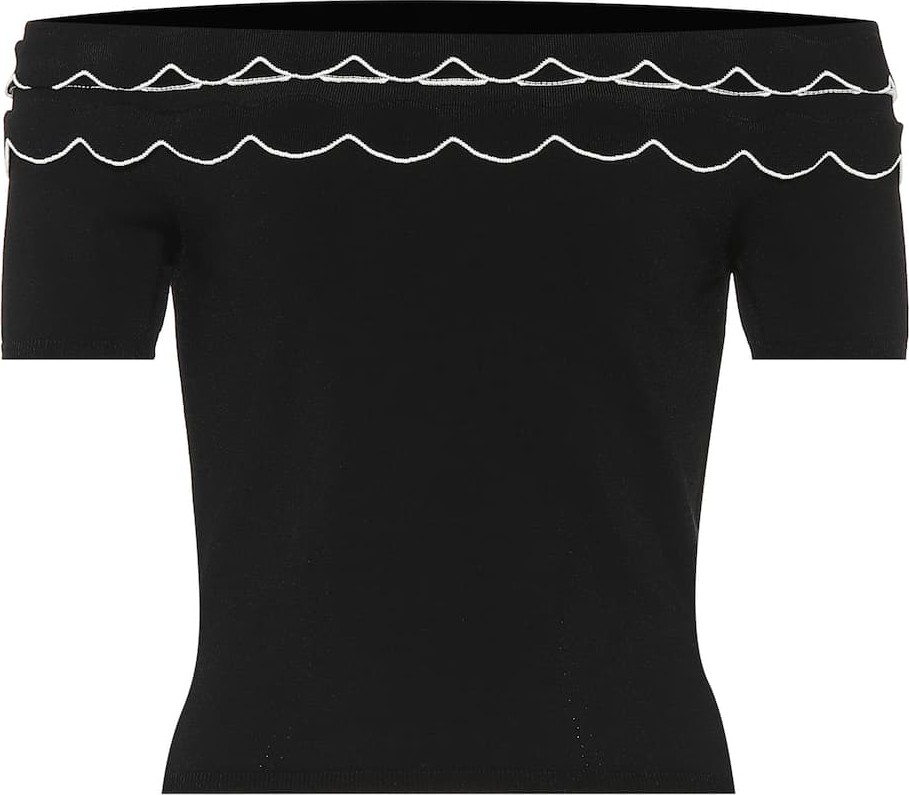 Alexander McQueen Off-the-shoulder knit top