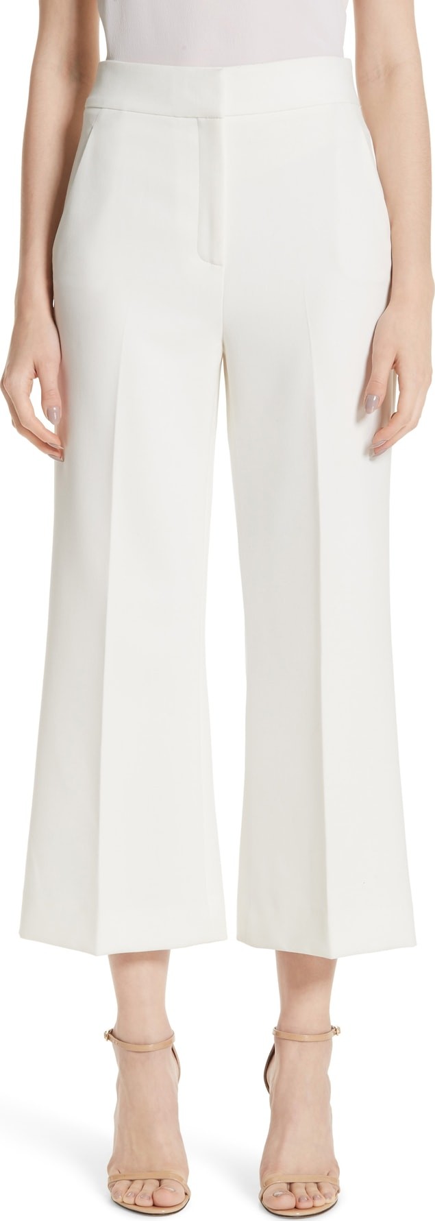 St. John Bella Double Weave Crop Flare Pants