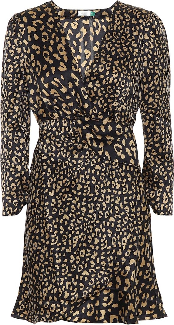 RIXO LONDON Leopard-print silk minidress