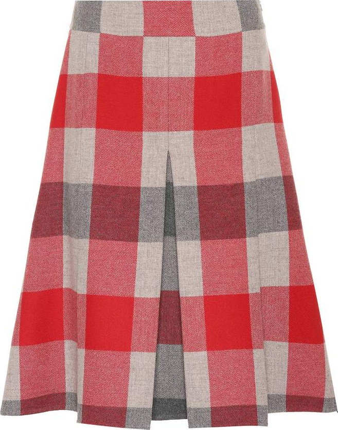 Bottega Veneta Checked wool and cashmere skirt