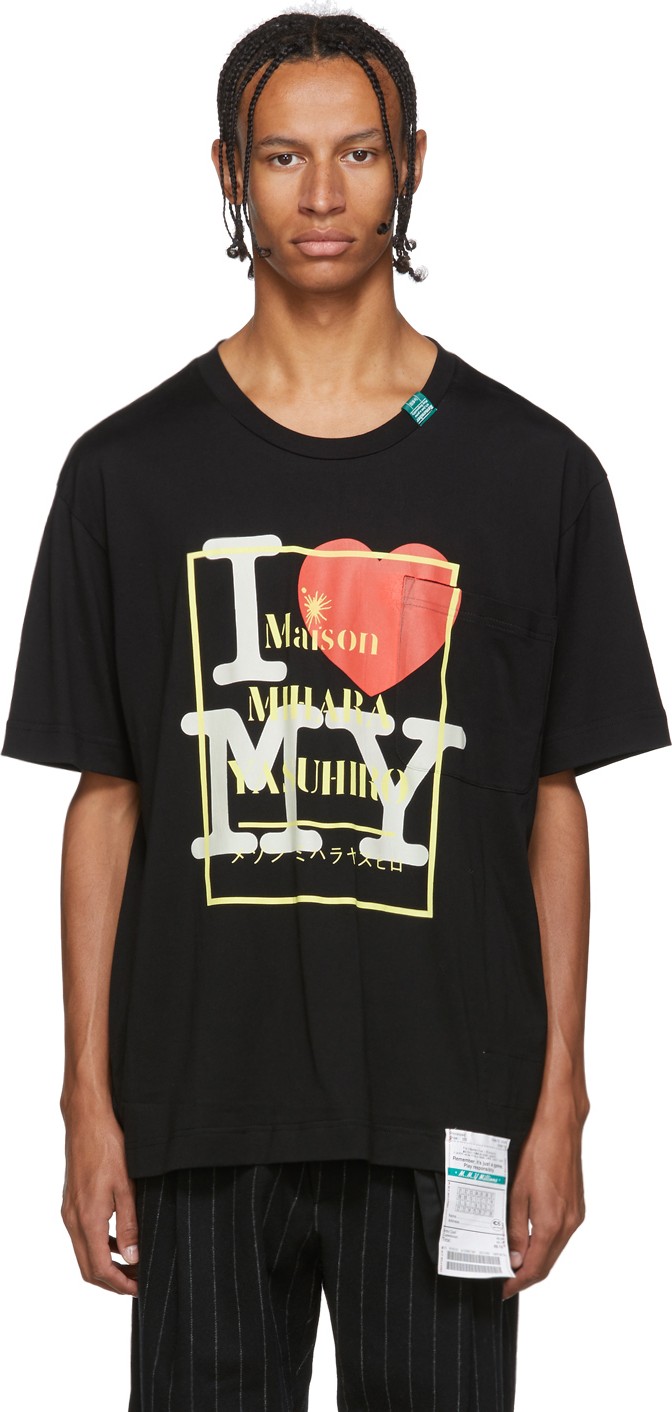 Miharayasuhiro Black Logo Printed T-Shirt