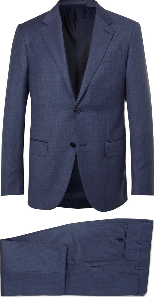Ermenegildo Zegna Navy Milano Easy Slim-Fit Wool Suit
