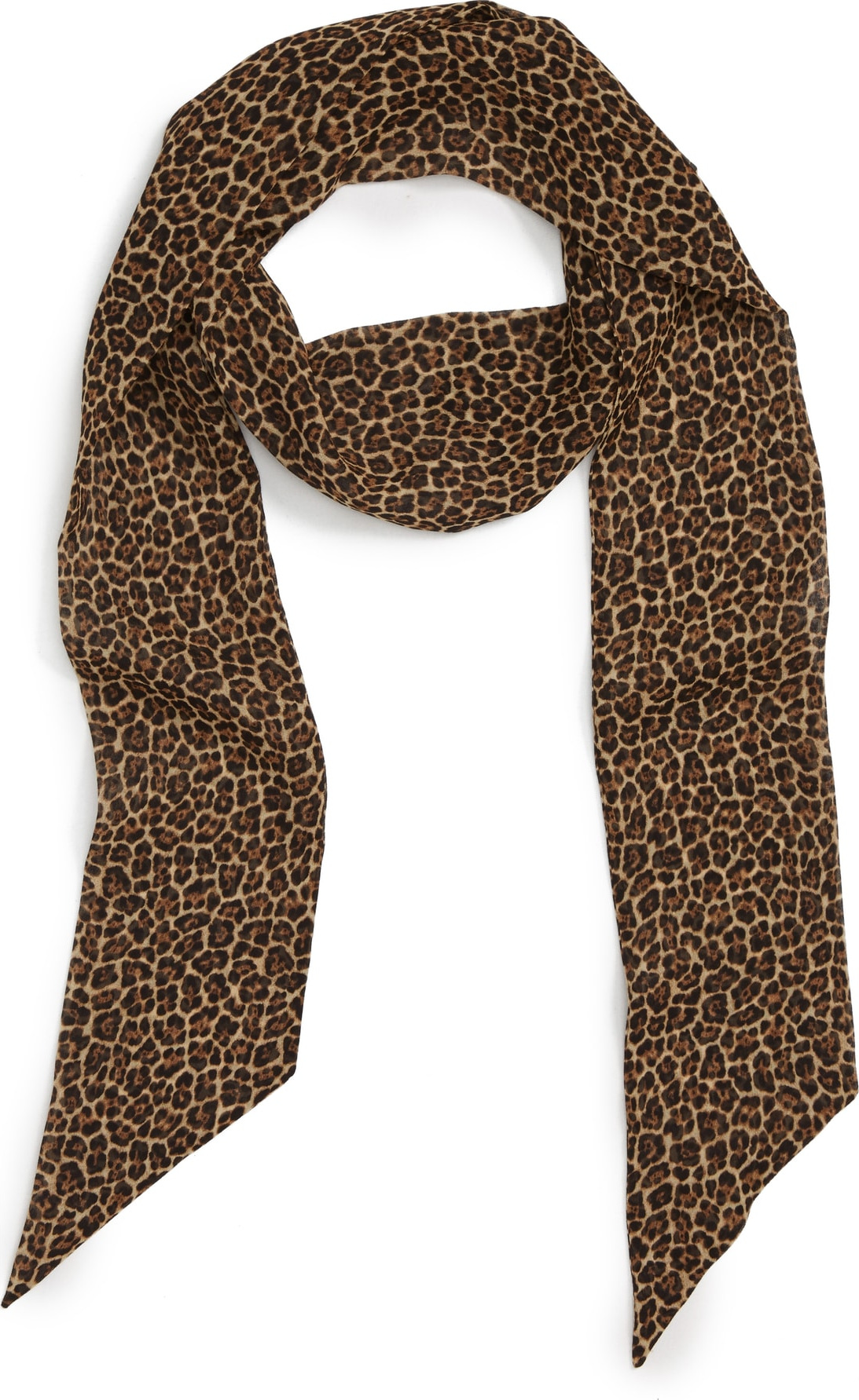 Saint Laurent Lavalliere Silk Leopard Print Scarf