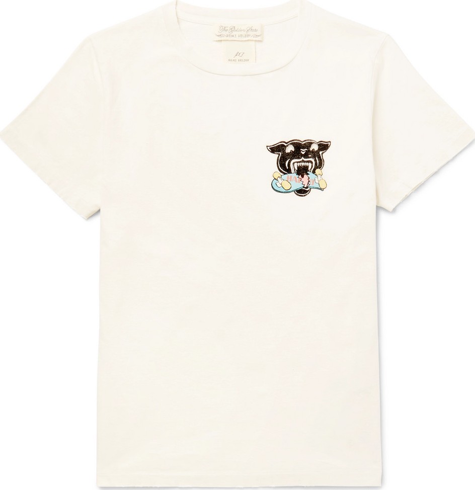 Remi Relief Distressed Printed Cotton-Jersey T-Shirt