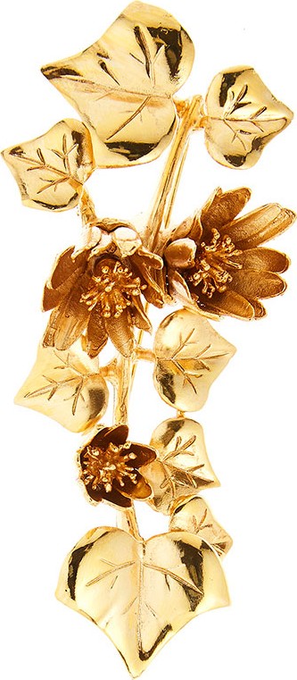 Oscar De La Renta Ivy Brooch, Golden