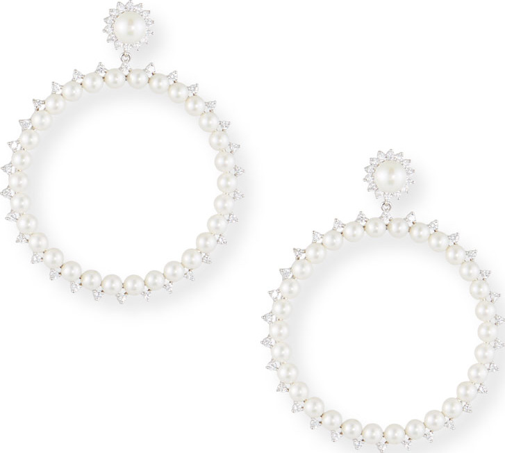 Fallon Pearly Drama Hoop Earrings