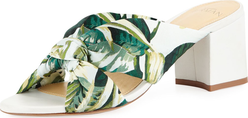 Alexandre Birman Kacey Kotted Fabric Mule Sandals