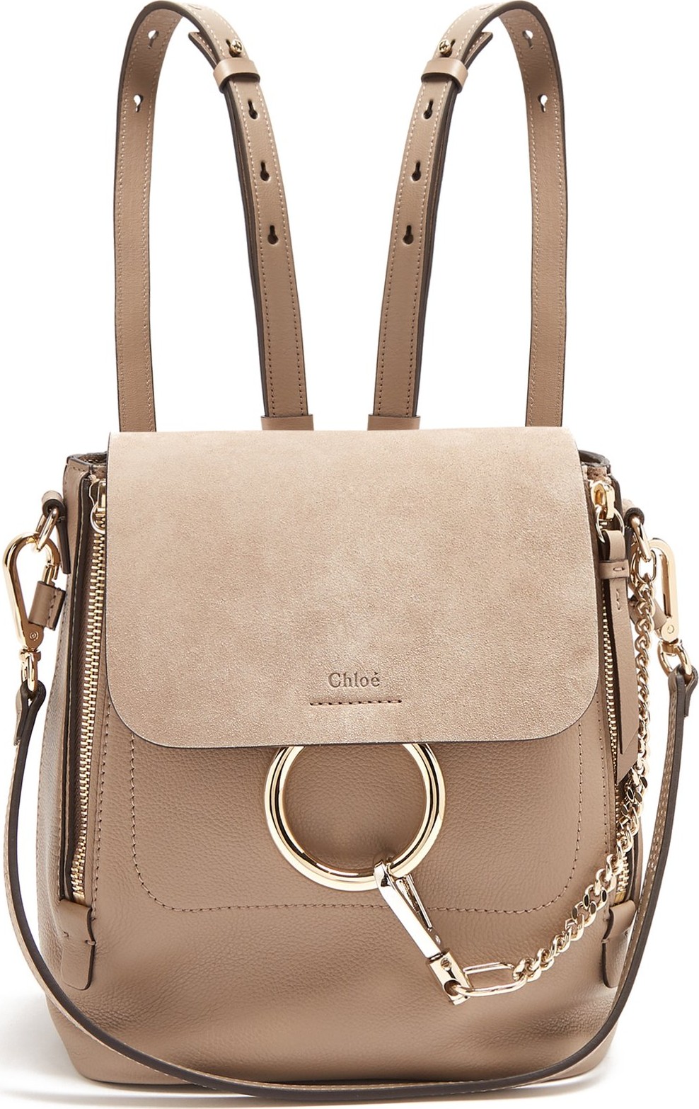 Chloe Faye small suede and leather backpack