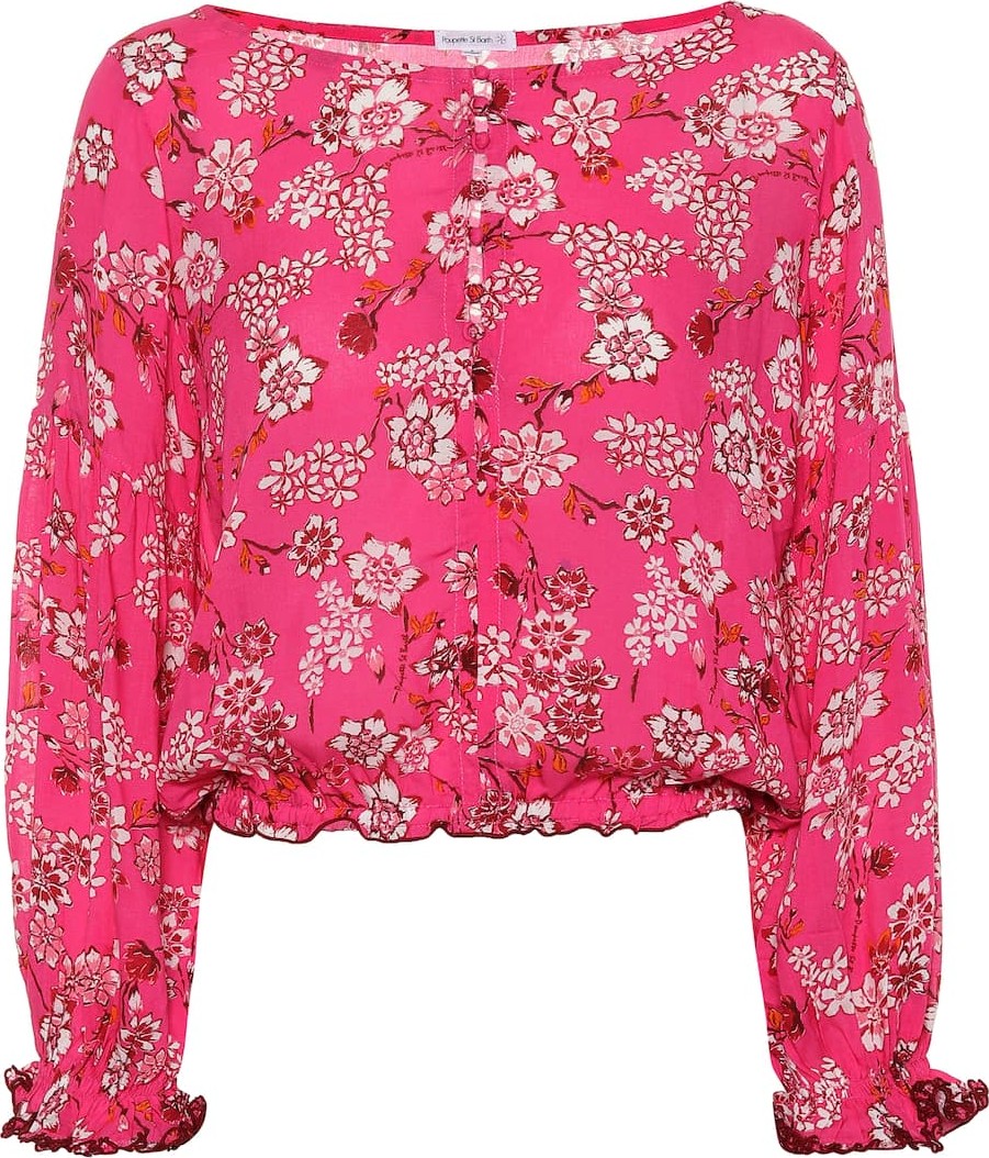 Poupette St Barth Bety floral-printed crop top