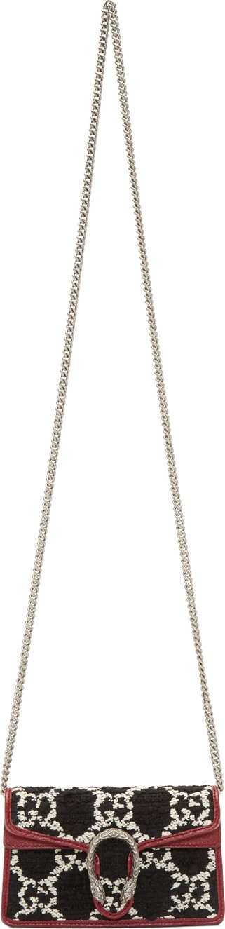 Gucci Navy Tweed Super Mini GG Dionysus Bag