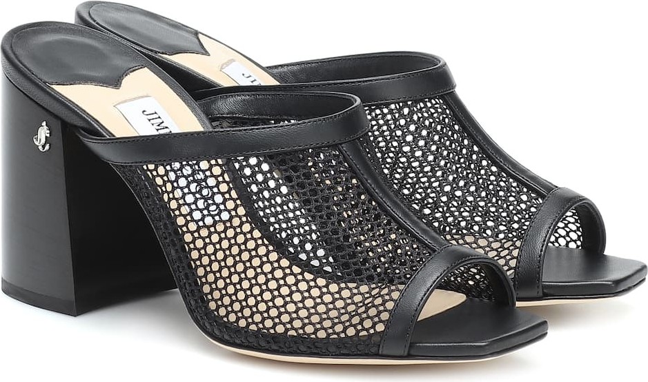 Jimmy Choo Joud 85 mesh and leather sandals