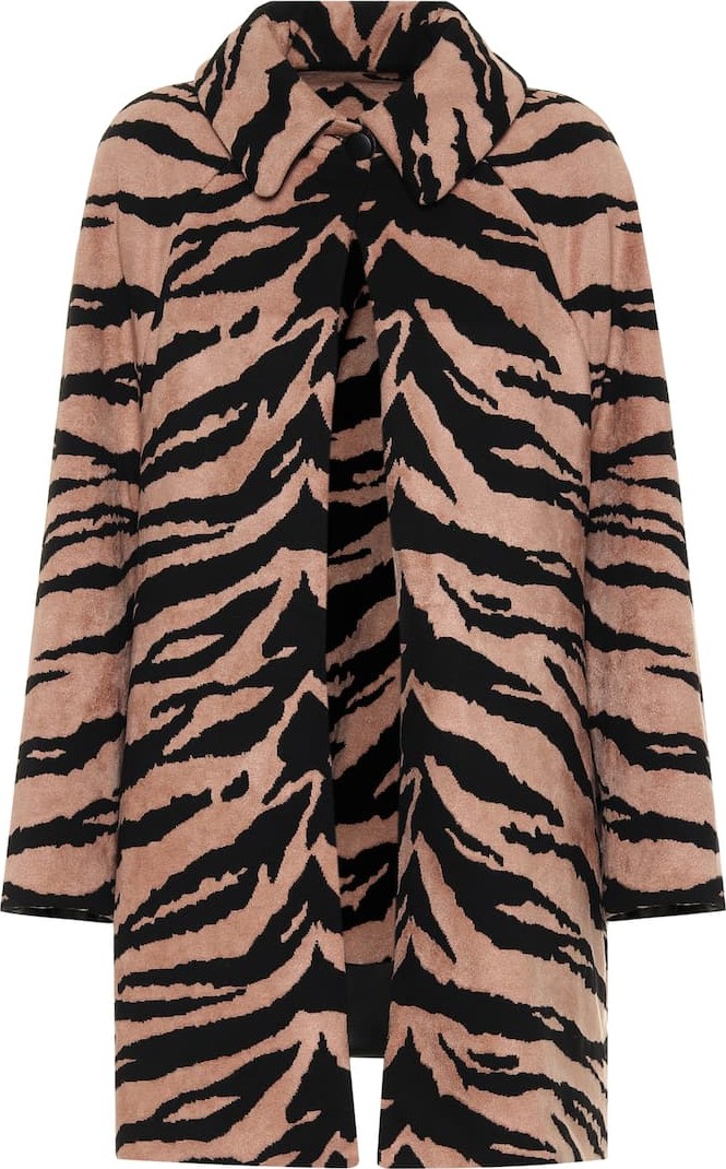 Alaïa Zebra jacquard cocoon coat