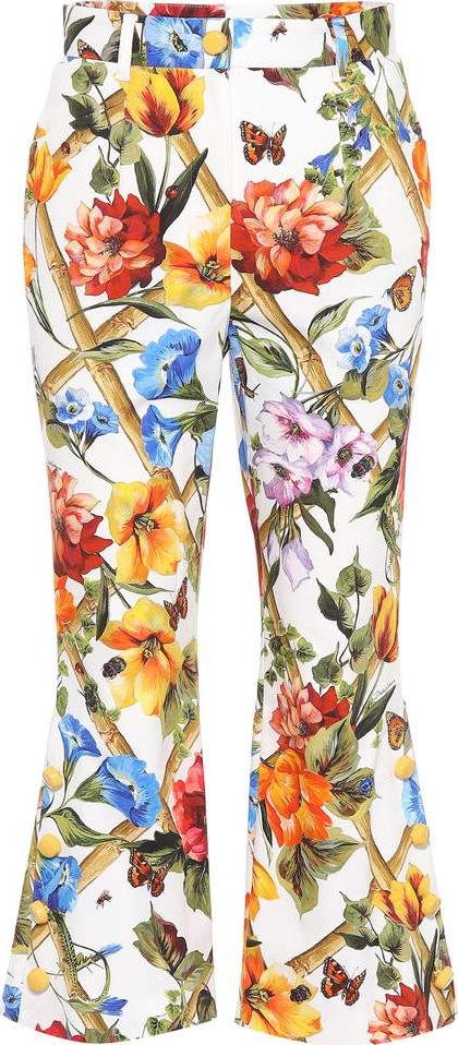 Dolce & Gabbana Floral-prined stretch-cotton trousers