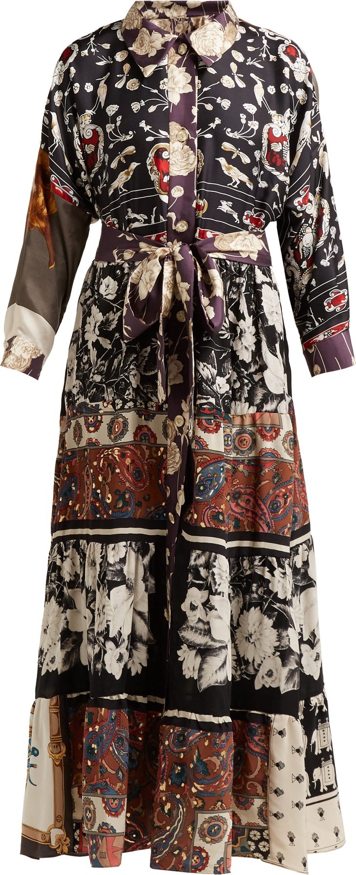 Rianna + Nina Vintage patchwork silk dress