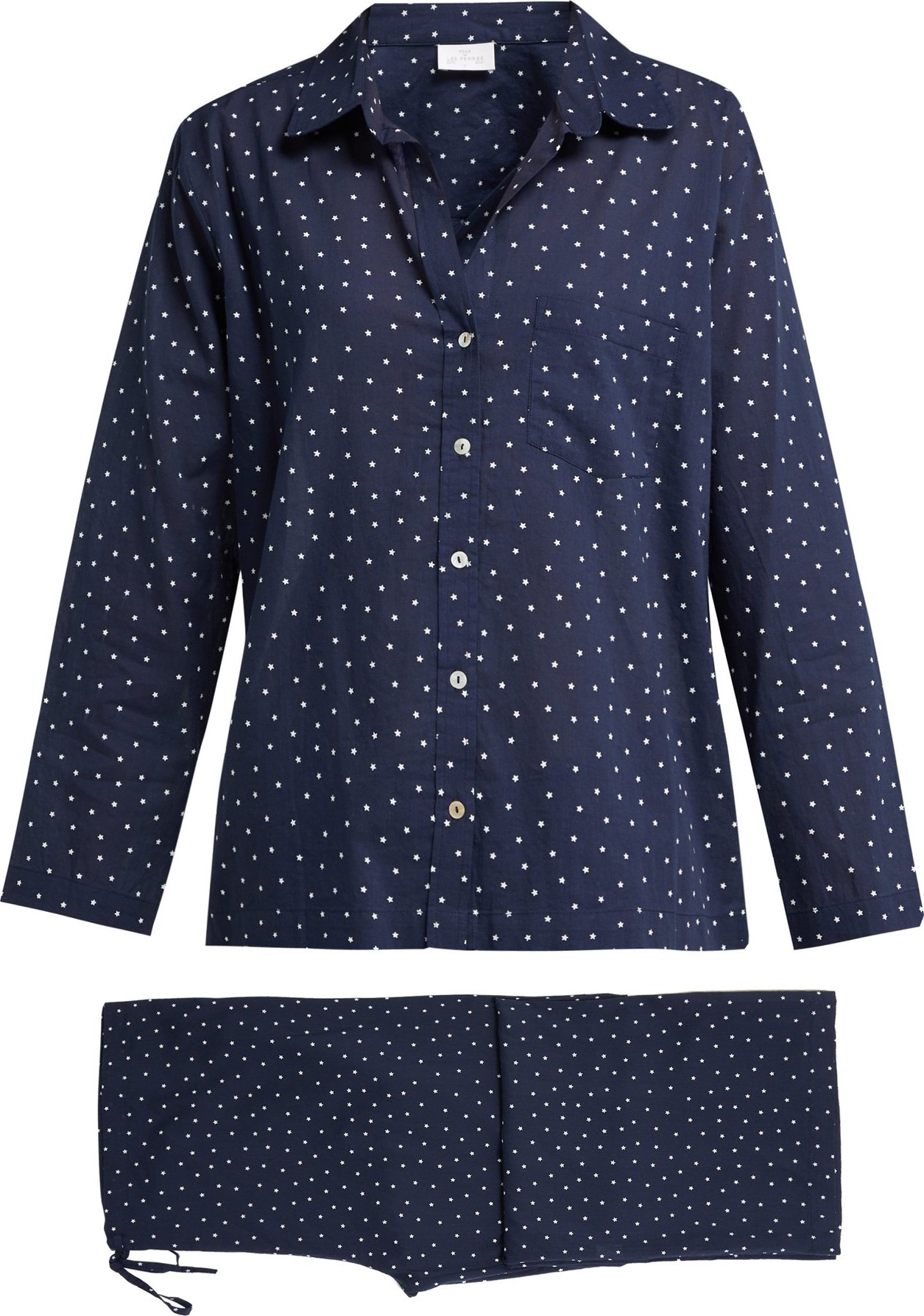 Pour Les Femmes Star-print cotton pyjama set