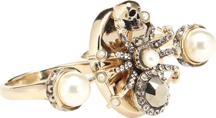 Alexander McQueen Crystal-embellished ring