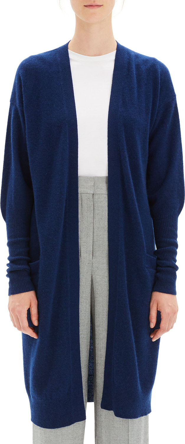 Theory Lightweight Open-Front Long Cashmere Cardigan