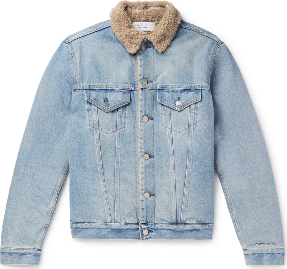 John Elliott Faux Shearling-Lined Denim Jacket