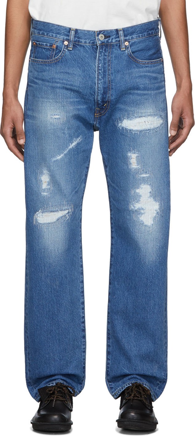Junya Watanabe Blue Garment-Treated Jeans