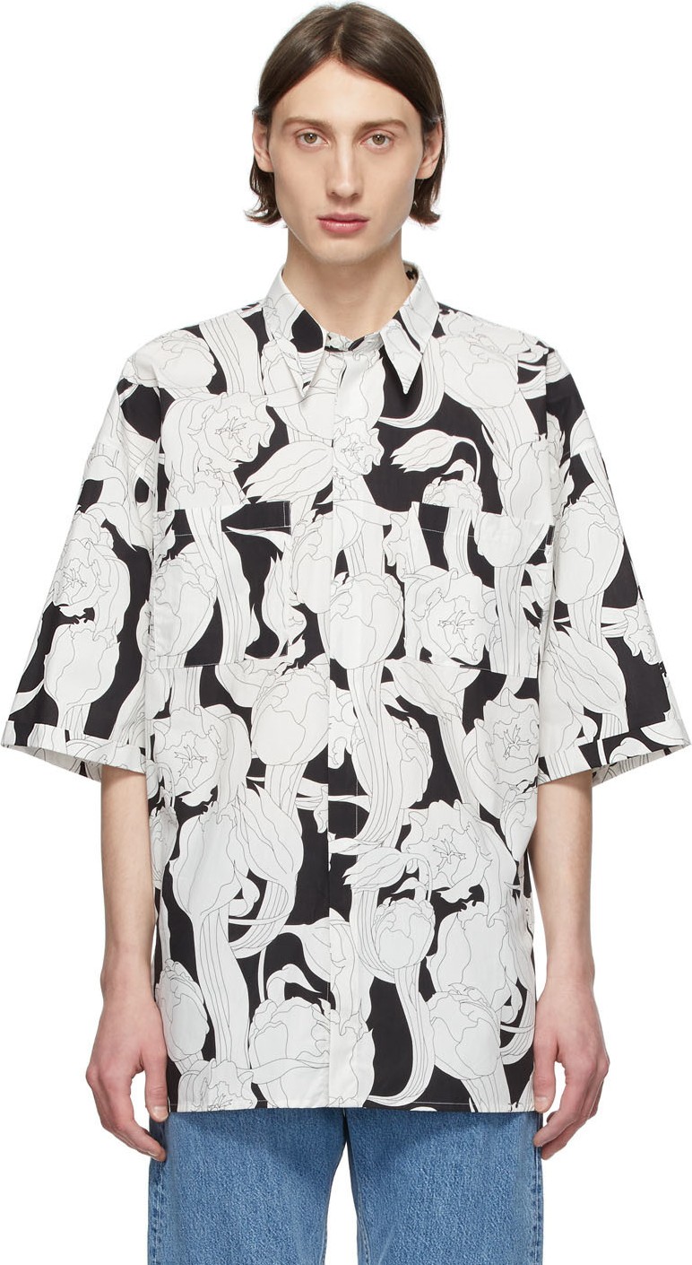 Givenchy Black & White Oversize Patch Shirt
