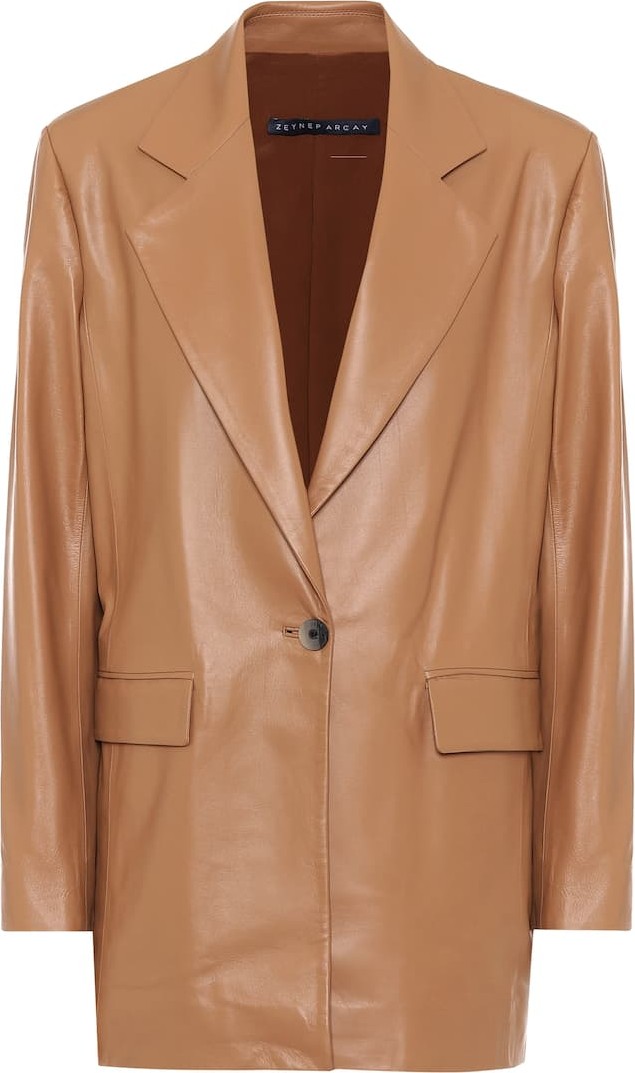 Zeynep Arcay Single-breasted leather blazer