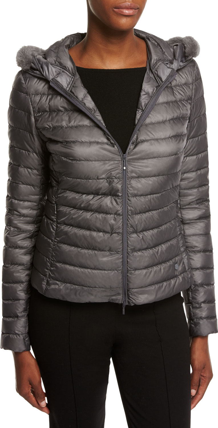 Moncler Sorbus Fur-Hood Puffer Jacket