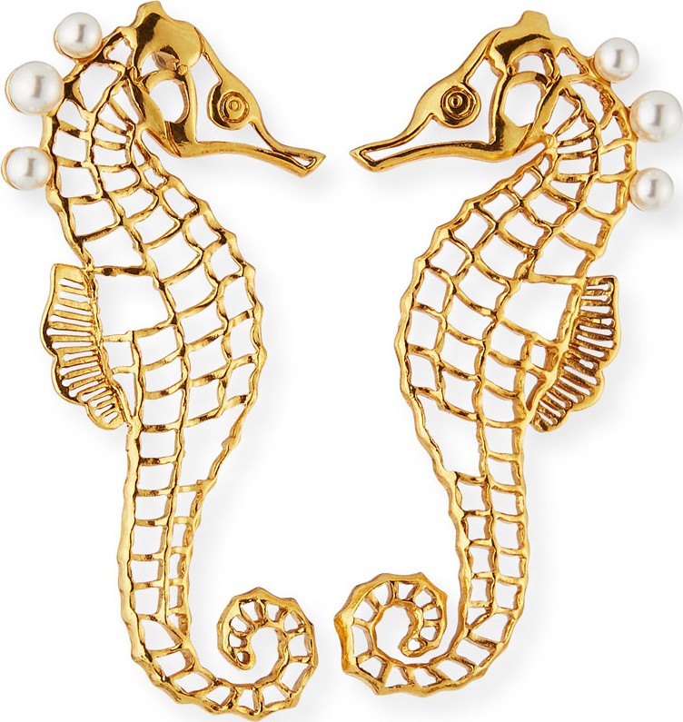 Oscar De La Renta Seahorse Post Earrings