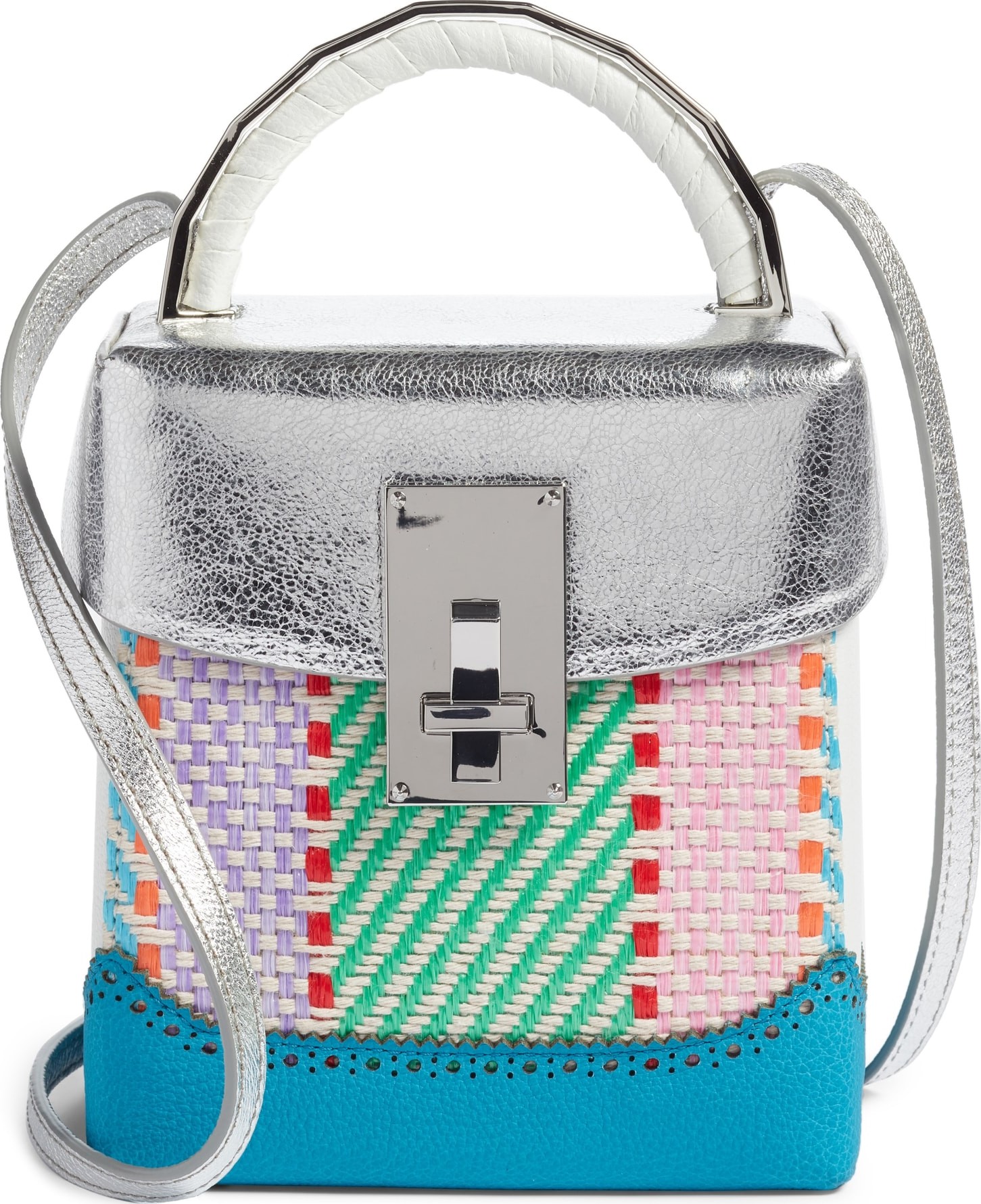 The Volon Great Alice Rattan & Leather Box Bag