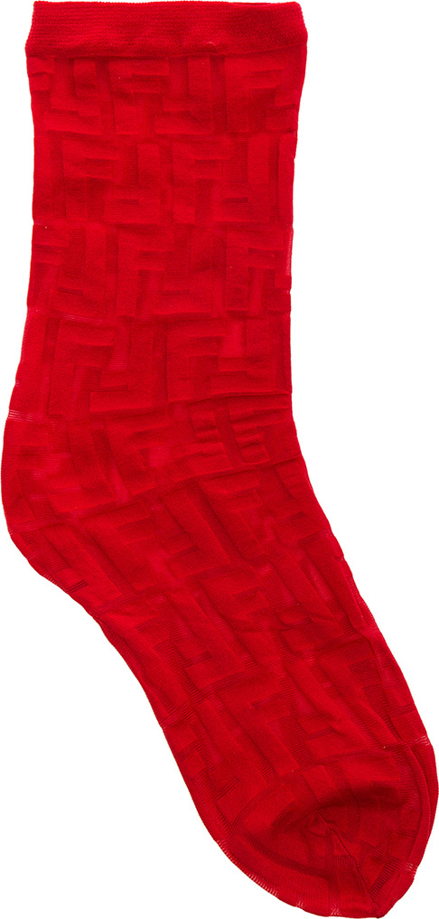 Fendi Logo Print Nylon Socks