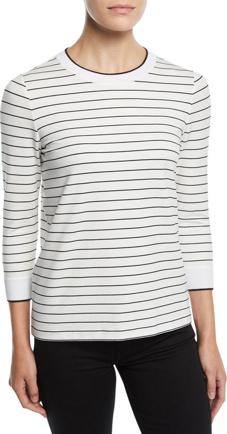 Lafayette 148 New York Delma Striped Terry Top