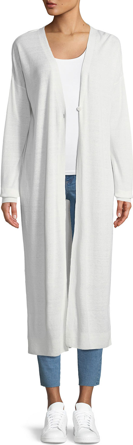Theory New Harbor Long-Sleeve One-Button Duster Cardigan