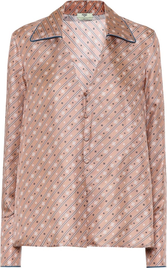 Fendi Printed silk blouse