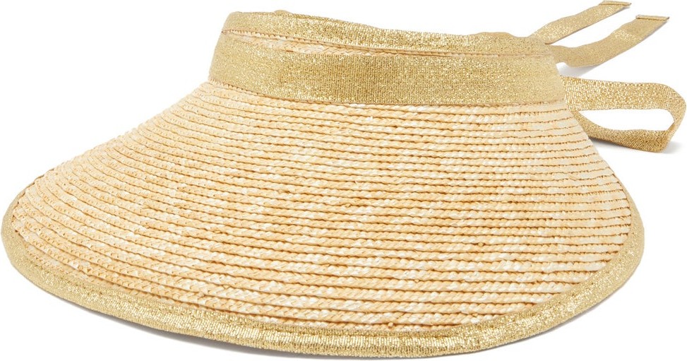 Oseree Lurex-ribbon raffia visor
