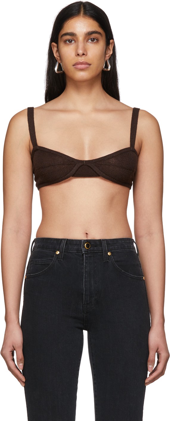 Khaite SSENSE Exclusive Brown Eda Bra