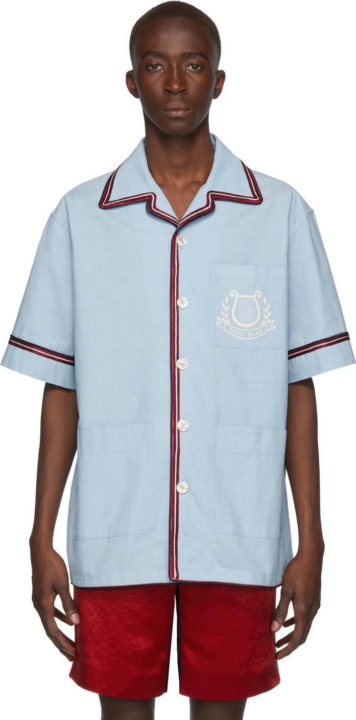 Gucci Blue 'Gucci Band' Shirt