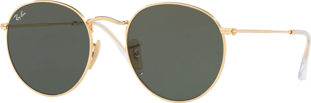 Ray Ban Monochromatic Round Metal Sunglasses, Green Pattern
