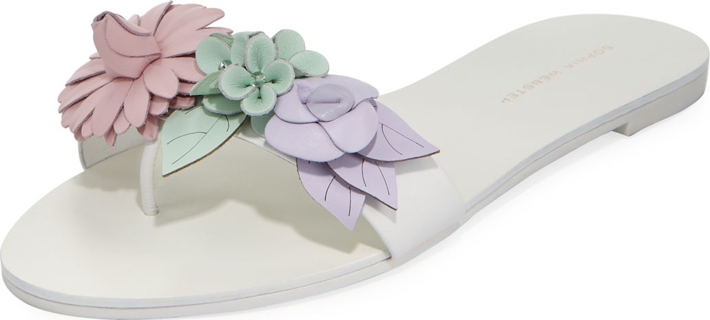 Sophia Webster Lilico Floral Slide Flat Sandal