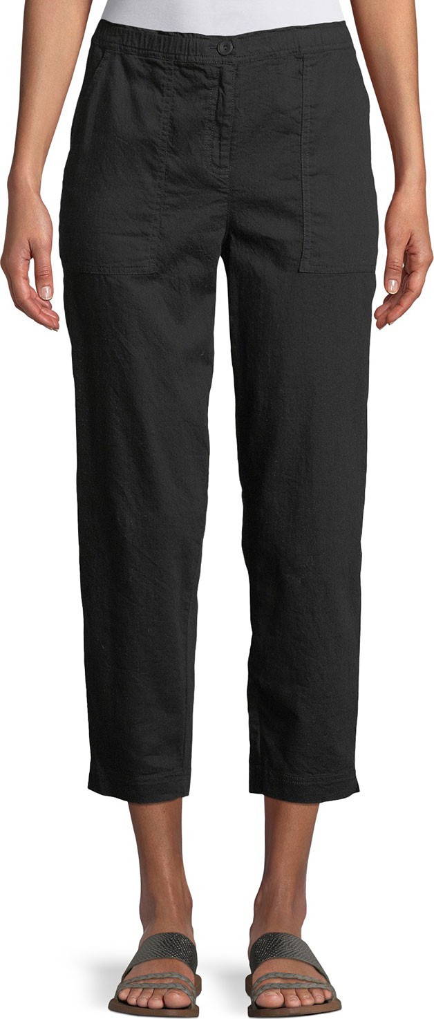 Eileen Fisher Soft Organic Twill Cropped Taper Pants