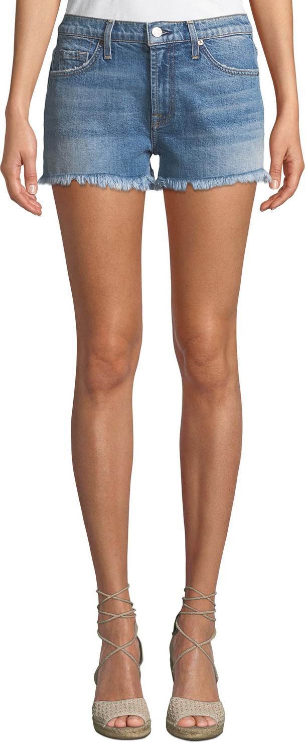 7 For All Mankind Embellished Cutoff Denim Shorts