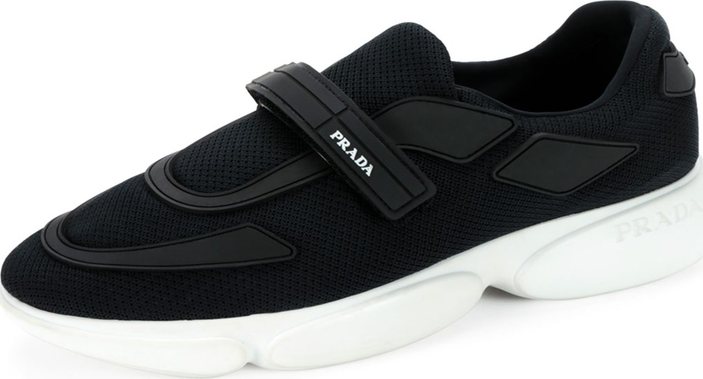 Prada Cloud Bust 40mm Knit Trainer Sneaker with Logo Strap