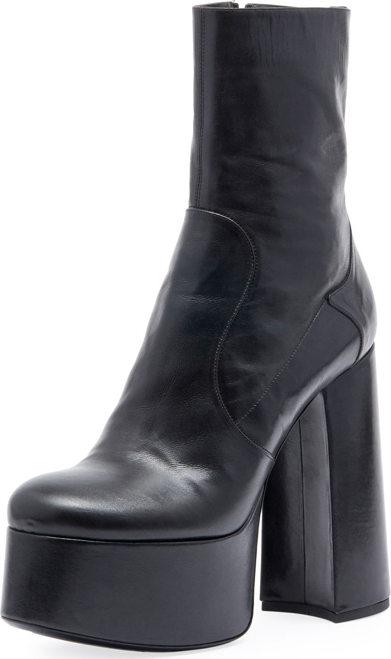 Saint Laurent Billy Kangaroo Leather Platform Boot