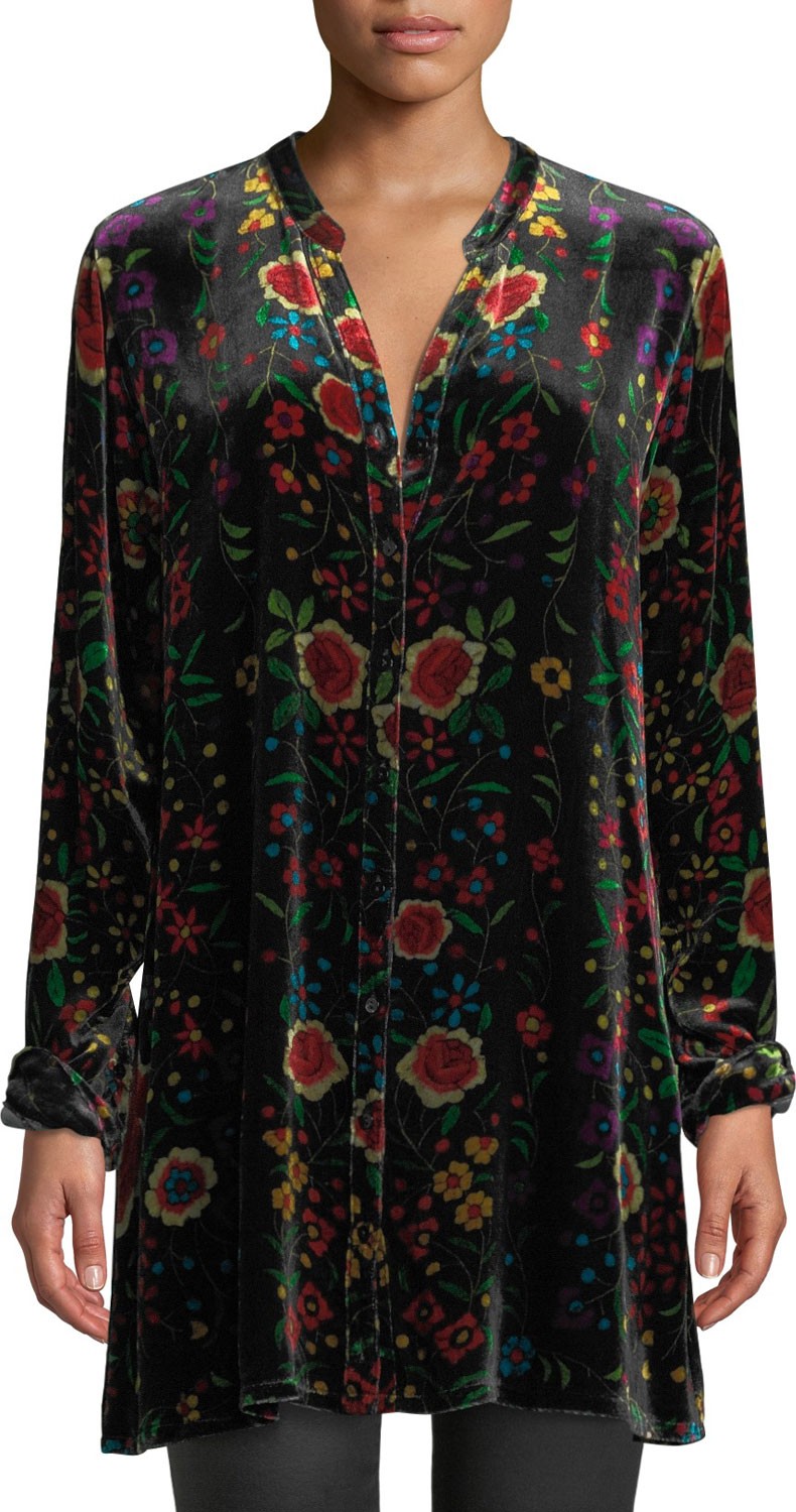Johnny Was Easy Embroidered Velvet Tunic