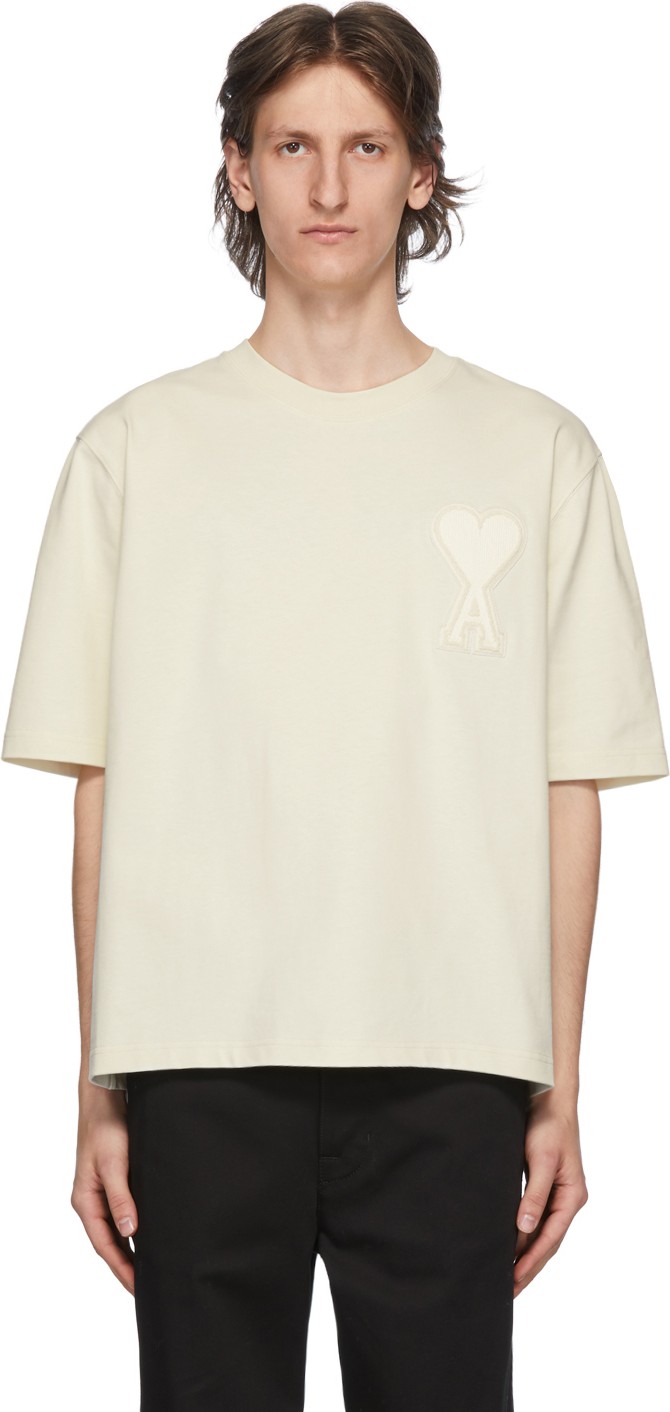 AMI SSENSE Exclusive Off-White Ami De Coeur T-Shirt