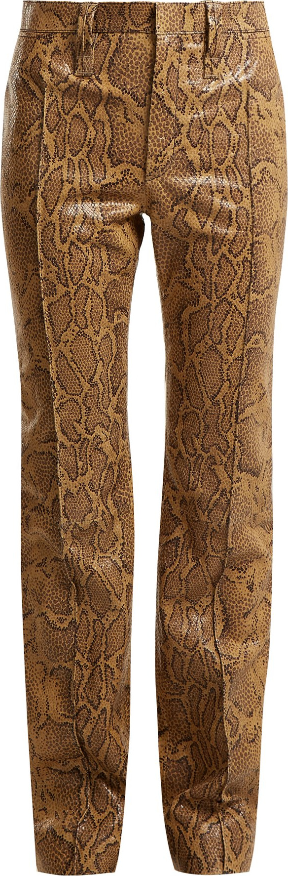 Chloe Straight-leg python-print leather trousers
