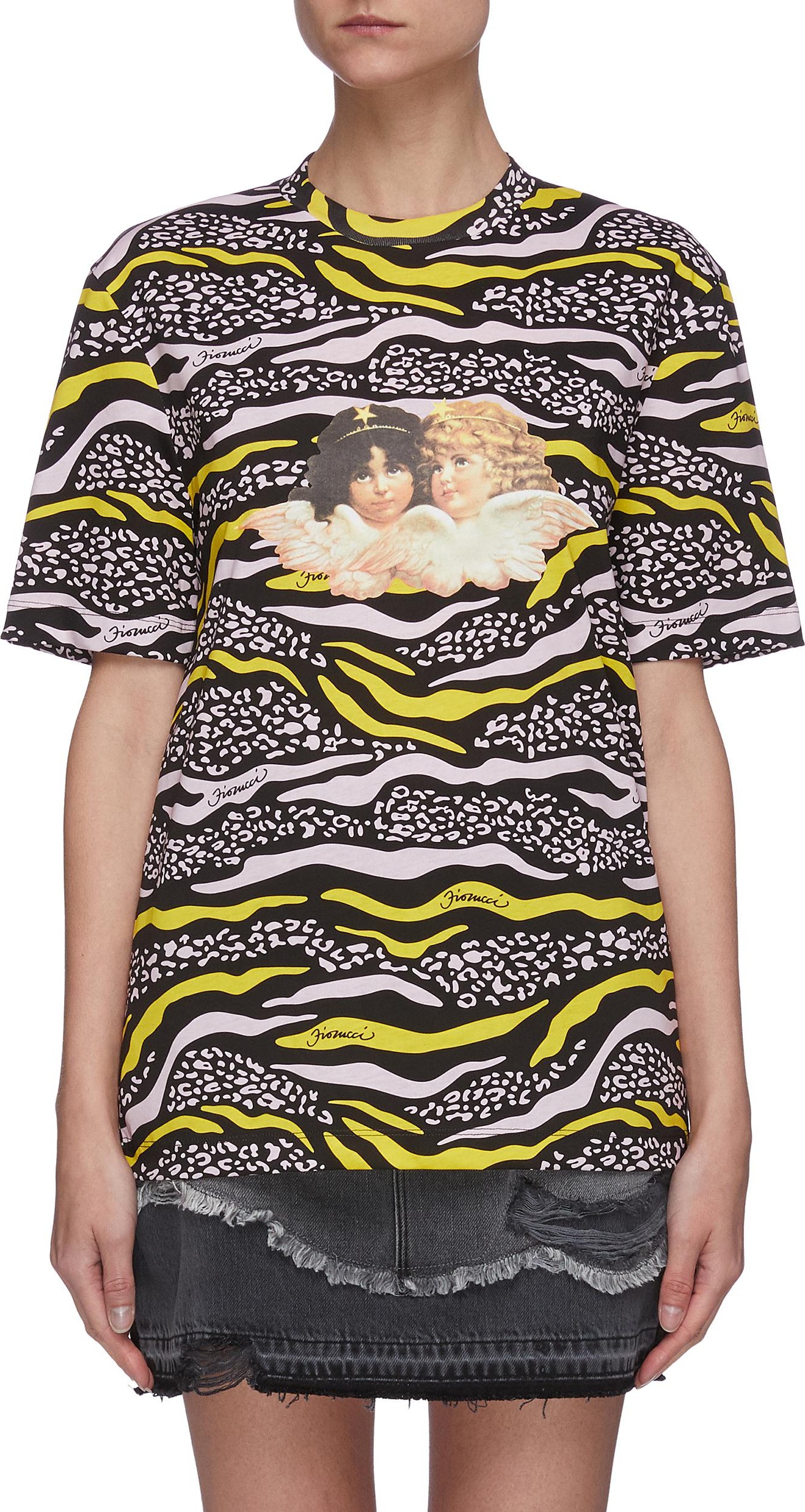 Fiorucci Vintage angels wildlife print T-shirt
