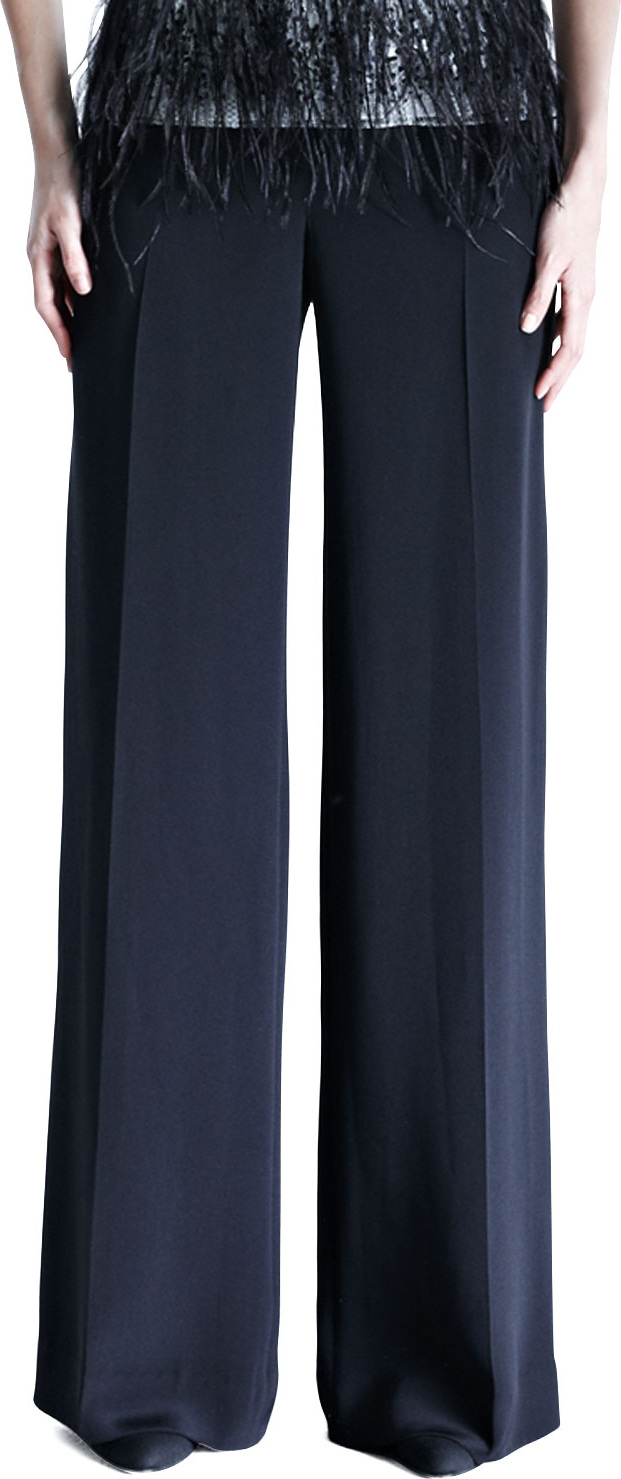 Carolina Herrera Silk Crepe Wide-Leg Trousers