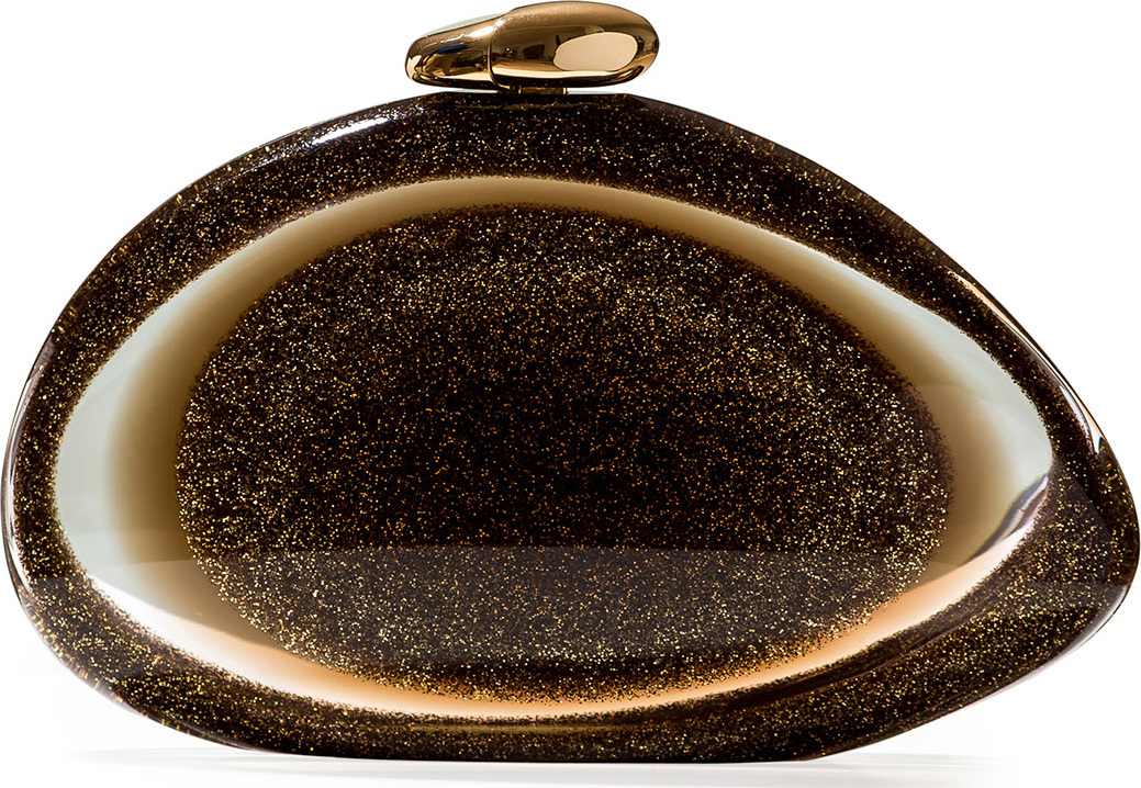 Benedetta Bruzziches Ariel Iridescent Minaudiere, Gold