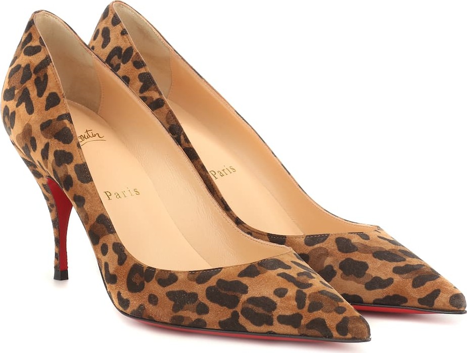 Christian Louboutin Clare 80 printed suede pumps