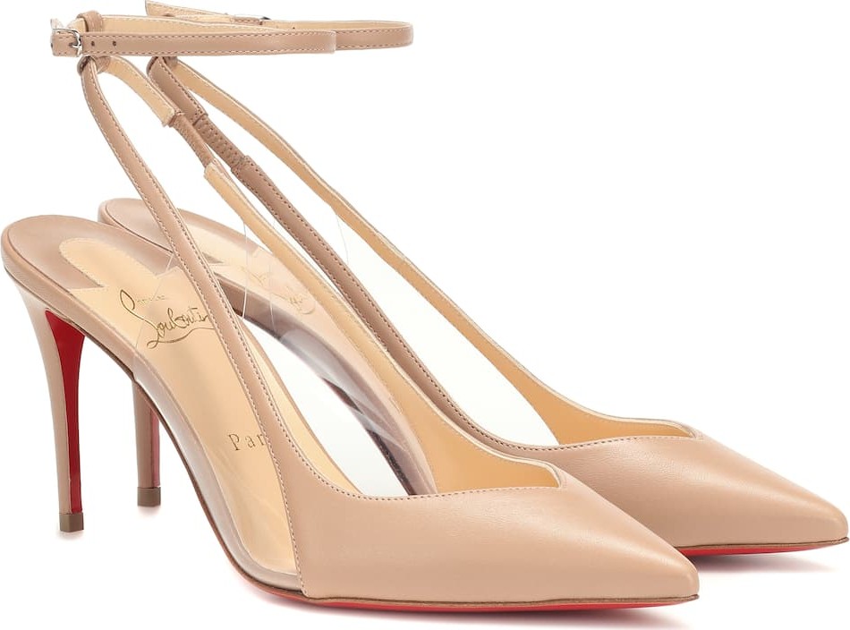 Christian Louboutin Optichoc 85 leather slingback pumps